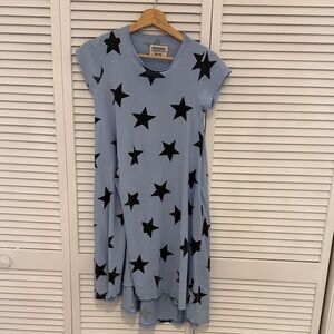 nununu Sky Blue Star Print Swing Dress